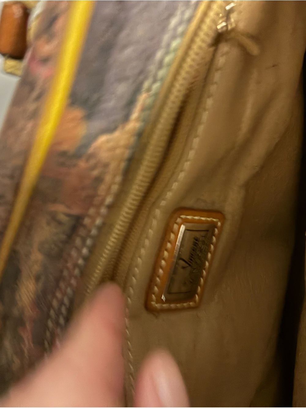 Van Gogh Leather-Trim Multicolor Satchel - Picture 9 of 11